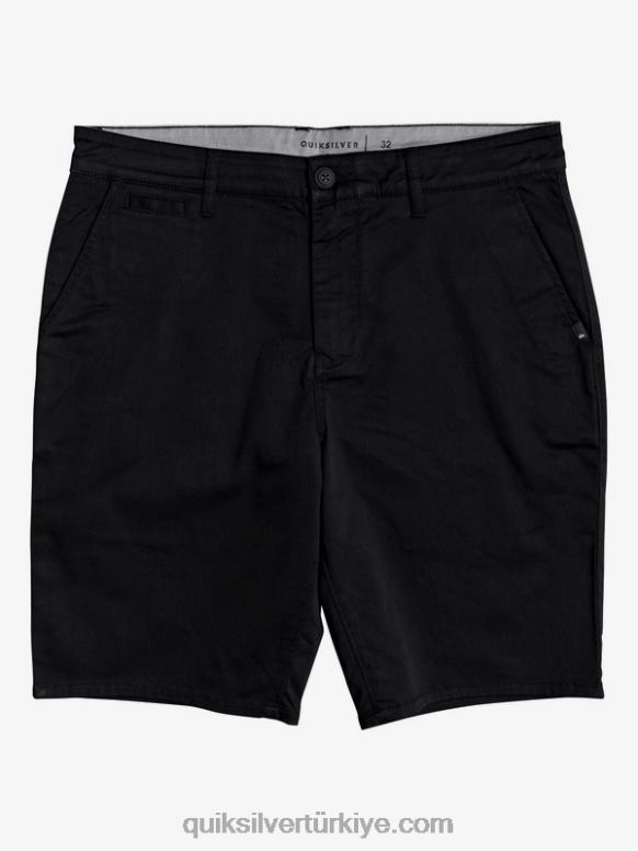 Quiksilver erkekler casual union streç 20 chino cepli şort 226FP1314 siyah