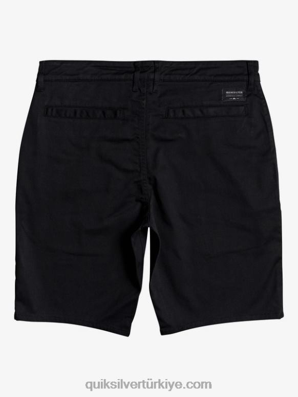 Quiksilver erkekler casual union streç 20 chino cepli şort 226FP1314 siyah