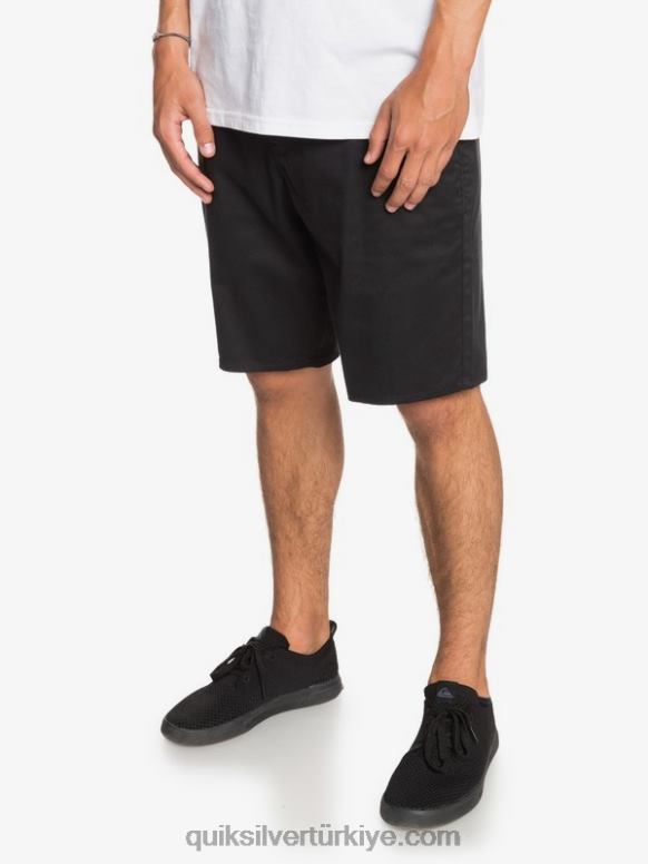 Quiksilver erkekler casual union streç 20 chino cepli şort 226FP1314 siyah