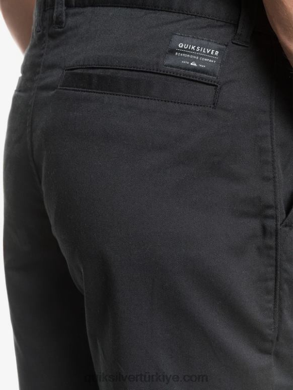 Quiksilver erkekler casual union streç 20 chino cepli şort 226FP1314 siyah