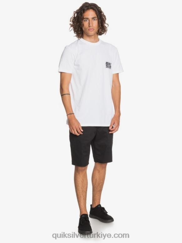 Quiksilver erkekler casual union streç 20 chino cepli şort 226FP1314 siyah
