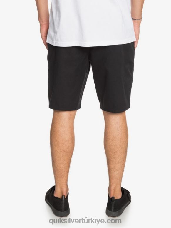 Quiksilver erkekler casual union streç 20 chino cepli şort 226FP1314 siyah