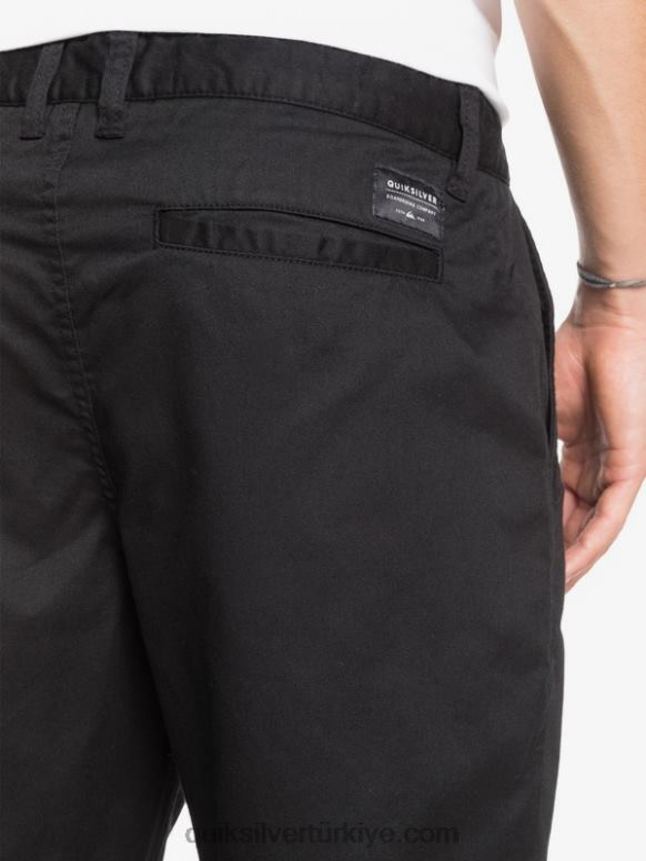 Quiksilver erkekler casual union streç 20 chino cepli şort 226FP1314 siyah