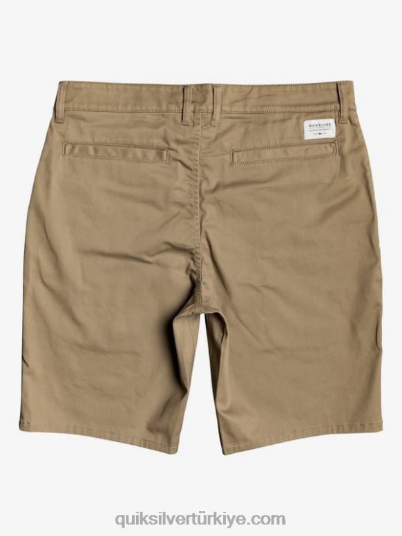 Quiksilver erkekler casual union streç 20 chino cepli şort 226FP1315 karaağaç