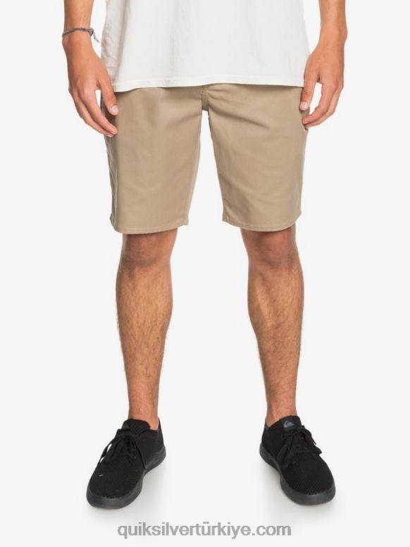Quiksilver erkekler casual union streç 20 chino cepli şort 226FP1315 karaağaç