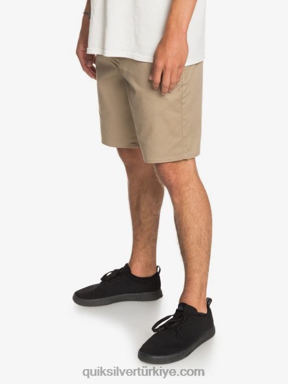 Quiksilver erkekler casual union streç 20 chino cepli şort 226FP1315 karaağaç