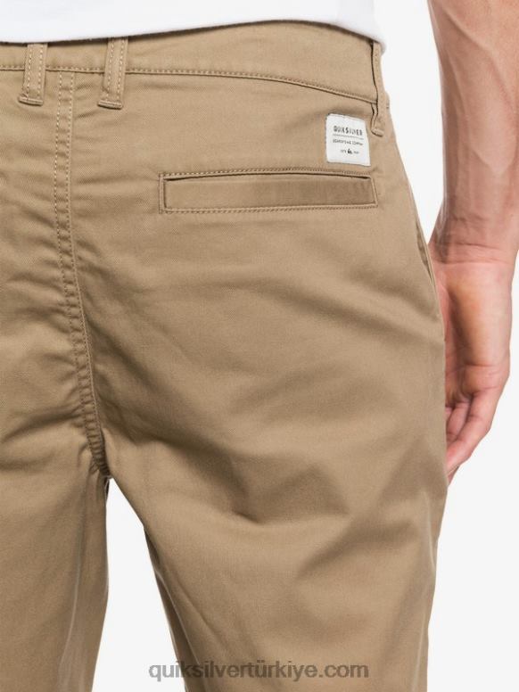 Quiksilver erkekler casual union streç 20 chino cepli şort 226FP1315 karaağaç
