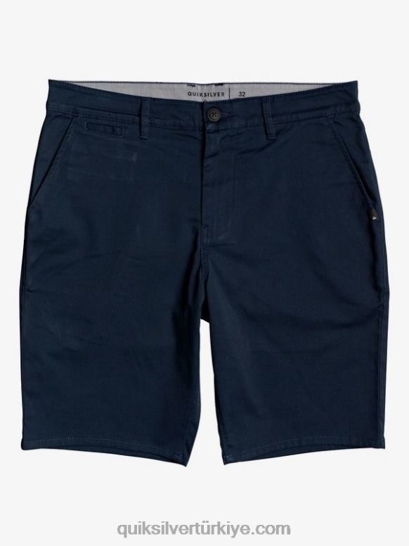 Quiksilver erkekler casual union streç 20 chino cepli şort 226FP1316 donanma blazer