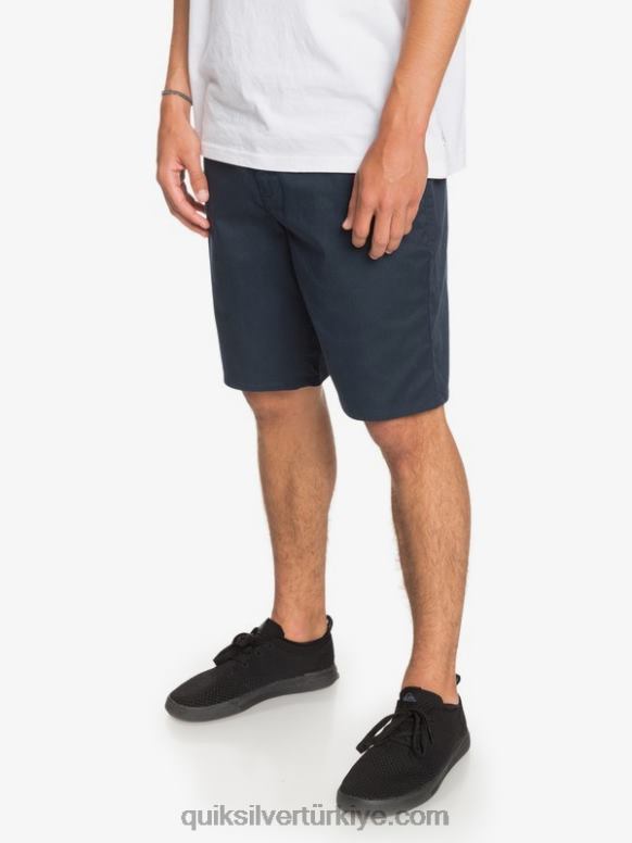 Quiksilver erkekler casual union streç 20 chino cepli şort 226FP1316 donanma blazer