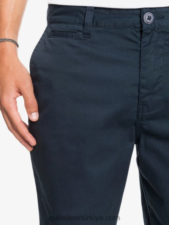 Quiksilver erkekler casual union streç 20 chino cepli şort 226FP1316 donanma blazer
