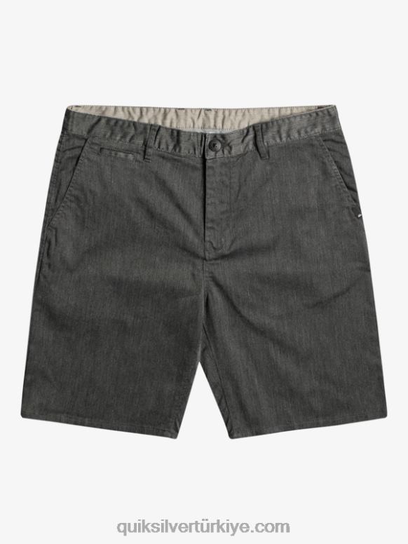 Quiksilver erkekler casual union streç chino 20 şort 226FP855 koyu gri meşe