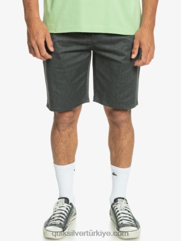 Quiksilver erkekler casual union streç chino 20 şort 226FP855 koyu gri meşe