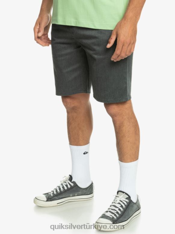 Quiksilver erkekler casual union streç chino 20 şort 226FP855 koyu gri meşe