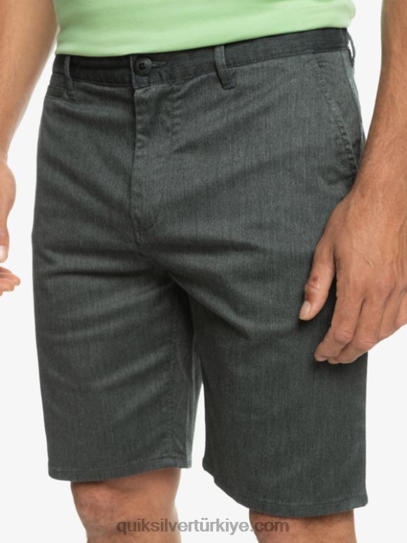 Quiksilver erkekler casual union streç chino 20 şort 226FP855 koyu gri meşe