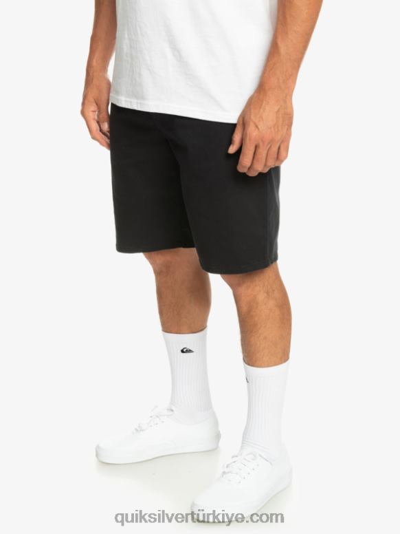 Quiksilver erkekler casual union streç chino 20 şort 226FP856 siyah