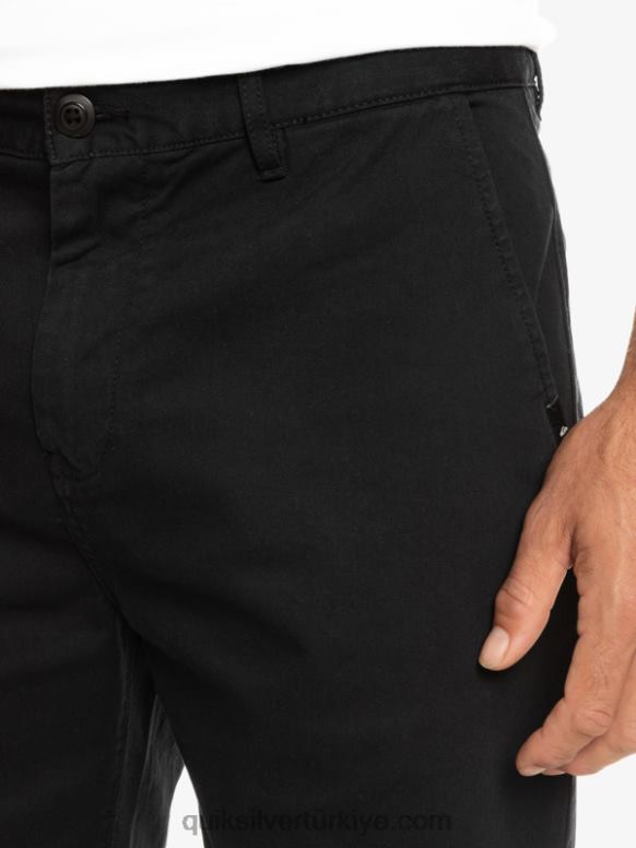 Quiksilver erkekler casual union streç chino 20 şort 226FP856 siyah