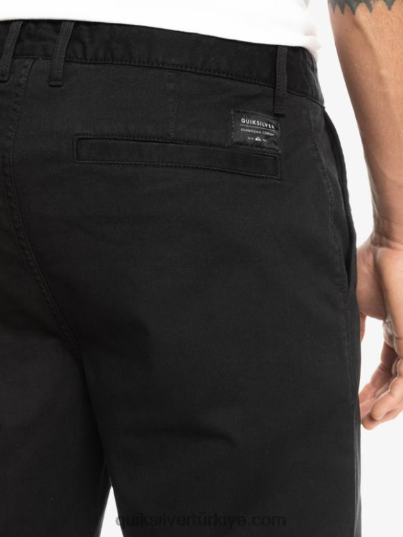 Quiksilver erkekler casual union streç chino 20 şort 226FP856 siyah
