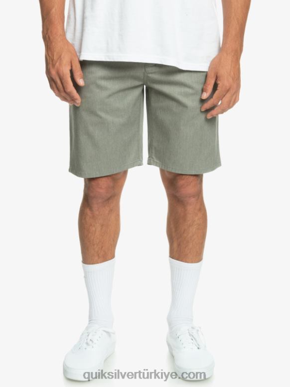 Quiksilver erkekler casual union streç chino 20 şort 226FP858 açık gri funda
