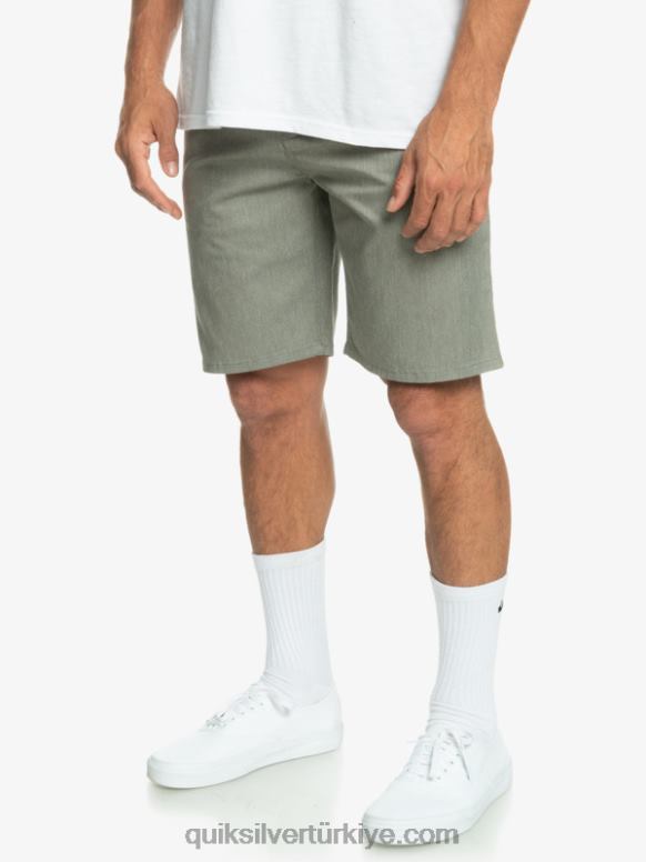 Quiksilver erkekler casual union streç chino 20 şort 226FP858 açık gri funda