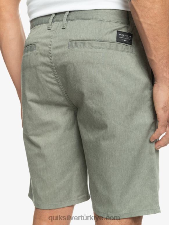 Quiksilver erkekler casual union streç chino 20 şort 226FP858 açık gri funda