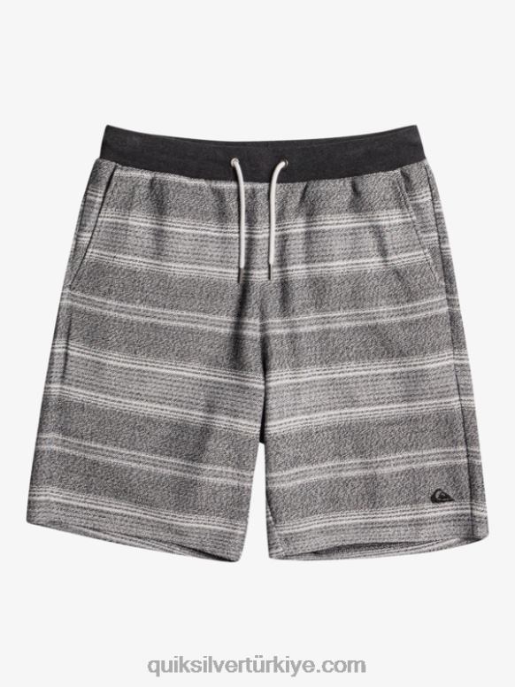 Quiksilver erkekler harika otway eşofman şortu 226FP329 siyah otway şerit