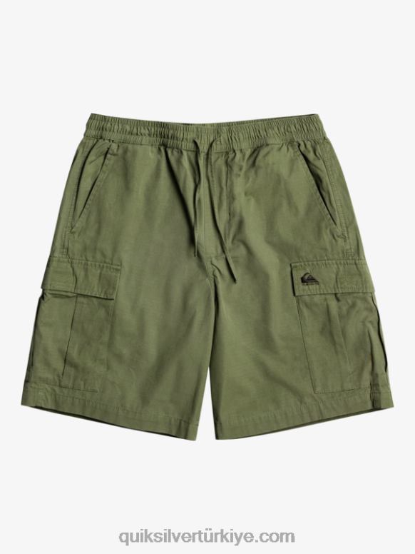 Quiksilver erkekler kargo vergisi elastik bel 19 şort 226FP1010 dört yapraklı yonca