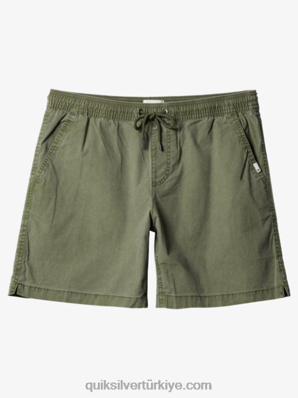 Quiksilver erkekler vergi 17 elastik belli şort 226FP1380 dört yapraklı yonca