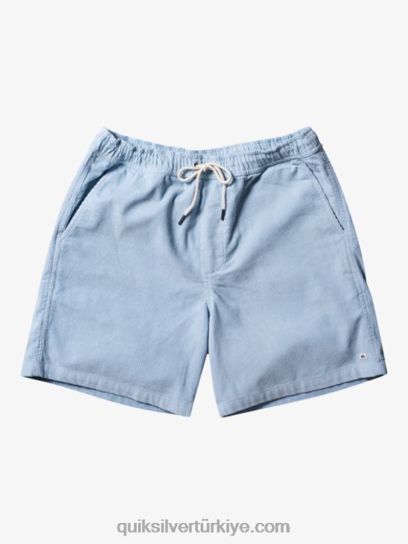 Quiksilver erkekler vergi kordonu şort 226FP361 göksel mavi