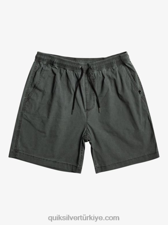 Quiksilver erkekler vergi mükellefi elastik şort 226FP321 siyah
