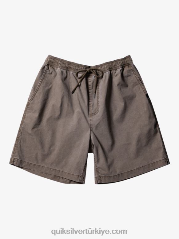 Quiksilver erkekler vergi mükellefi elastik şort 226FP322 çikolata cipsi