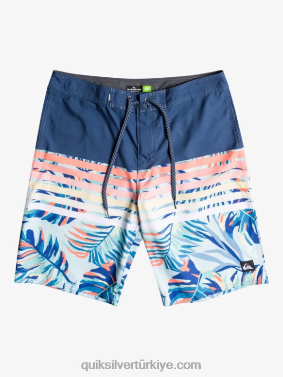 Quiksilver erkekler günlük şişme vizyon 20 plaj şortu 226FP1616 nişan mavisi