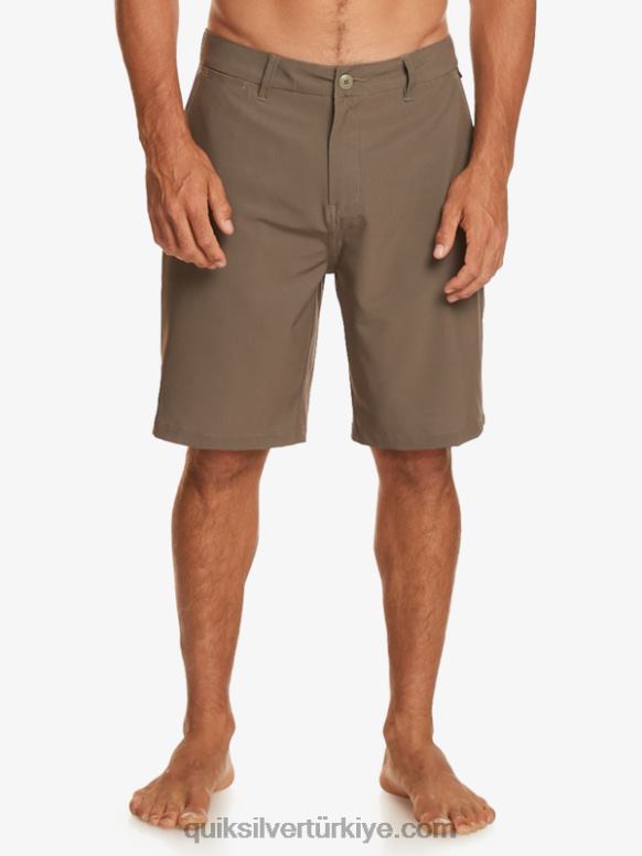 Quiksilver erkekler okyanus birliği amfibi 20 hibrit şort 226FP140 büyük kahverengi