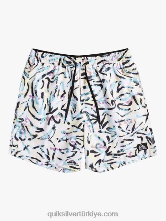 Quiksilver erkekler okyanus karışımı 17 voleybol 226FP1708 beyaz