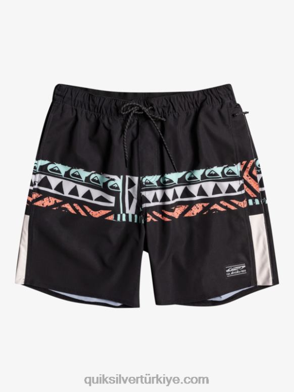 Quiksilver erkekler omni streç 17 antrenman şortu 226FP829 siyah
