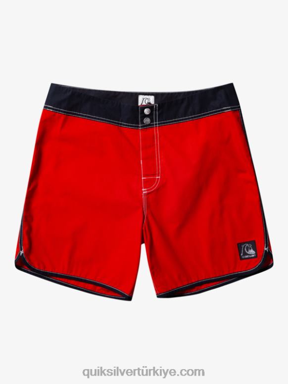 Quiksilver erkekler orijinal fisto çıtçıtlı 16 sörf şortu 226FP169 yüksek riskli kırmızı