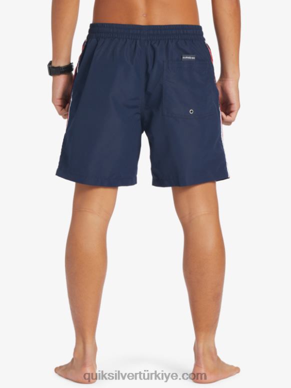 Quiksilver erkekler plaj lütfen 17 voleybol 226FP280 donanma blazer