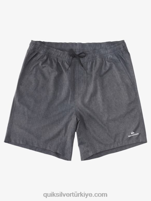Quiksilver erkekler waterman after surf streç 20 amfibi sörf şortu 226FP956 kara funda