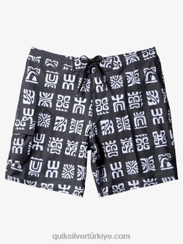 Quiksilver erkekler waterman channel paddle 20 sörf şortu 226FP640 siyah kanal kürek bs