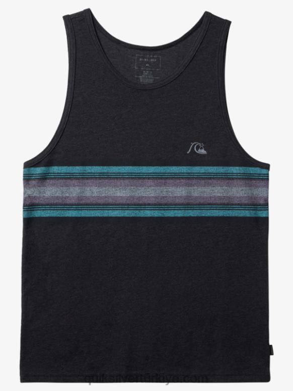 Quiksilver erkekler günlük şerit tankı 226FP705 kömür funda