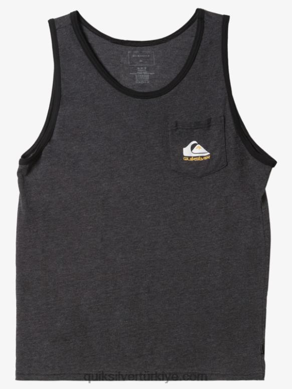 Quiksilver erkekler çok cepli tank tişört 226FP555 kömür funda