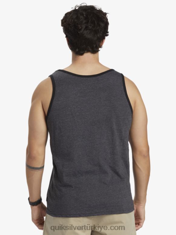 Quiksilver erkekler çok cepli tank tişört 226FP555 kömür funda