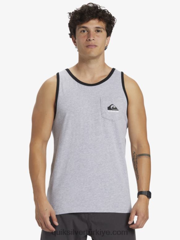 Quiksilver erkekler çok cepli tank tişört 226FP556 atletik funda