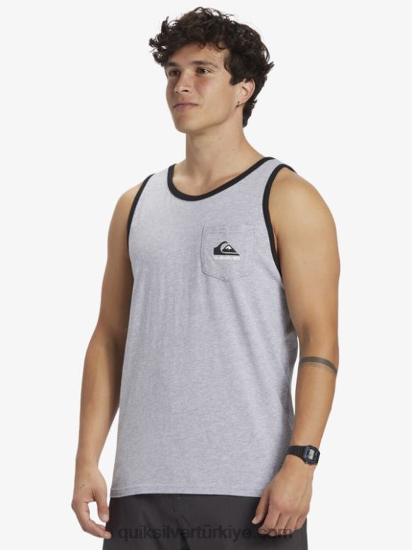 Quiksilver erkekler çok cepli tank tişört 226FP556 atletik funda