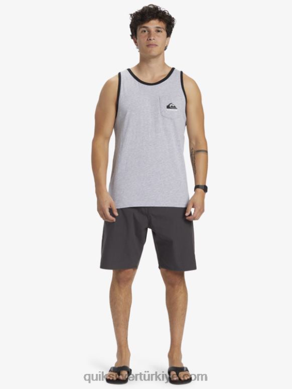 Quiksilver erkekler çok cepli tank tişört 226FP556 atletik funda