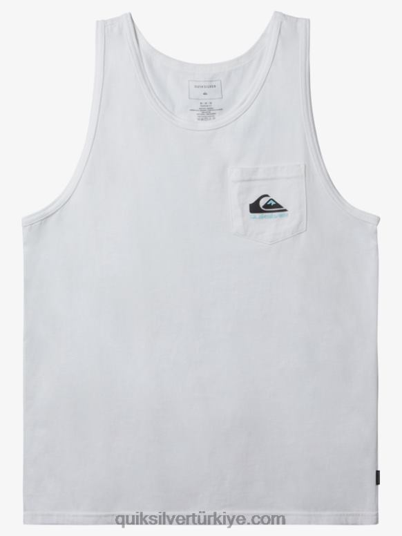 Quiksilver erkekler çok cepli tank tişört 226FP557 beyaz