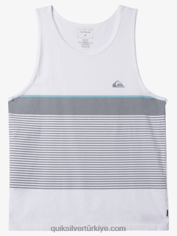 Quiksilver erkekler tijuana şerit tankı 226FP456 beyaz