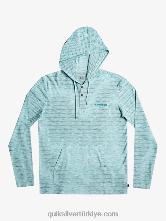 Quiksilver erkekler Kent uzun kollu kapüşonlu t-shirt 226FP1354 göksel kent