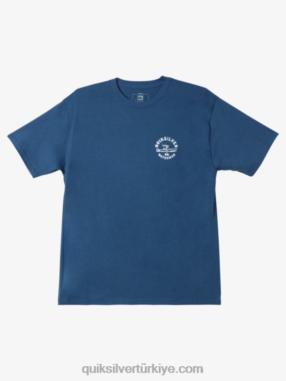 Quiksilver erkekler Waterman qs dıştan takma tişört 226FP1482 mavi bayrak