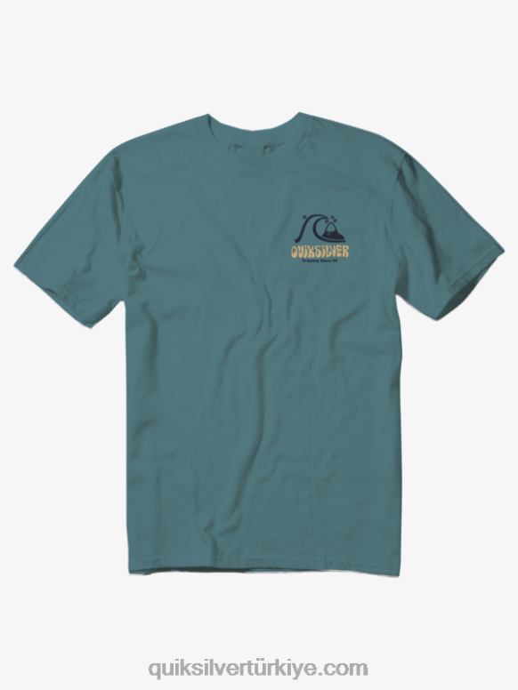 Quiksilver erkekler avuç içi t-shirt sanat 226FP1099 Britanya mavisi