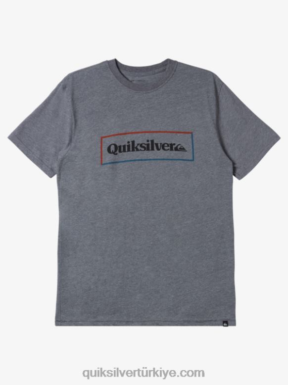 Quiksilver erkekler basit kilit mod t-shirt 226FP1165 orta gri melanj